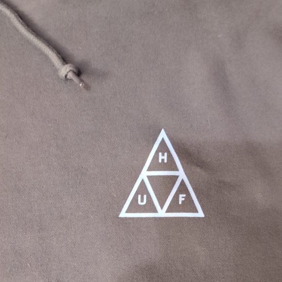 HUF Men's Triangle Logo Hoodie Size L Green Blue - Picture 2 of 6